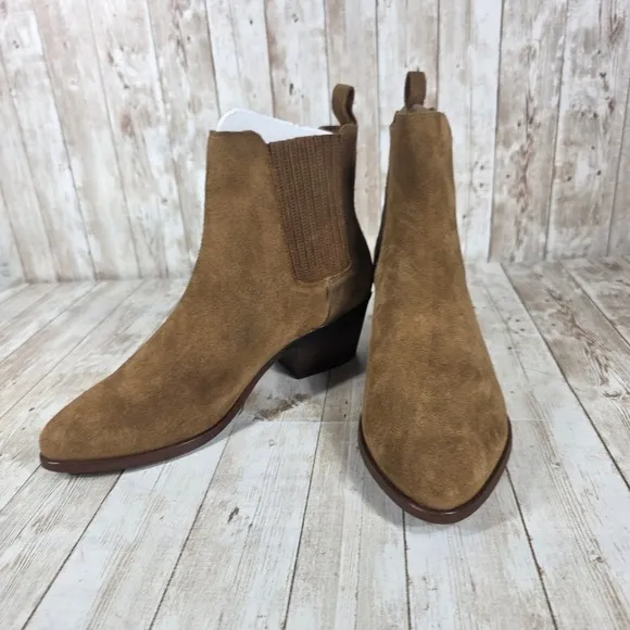 Thursday Boot Co. Suede Chelsea Boots Heeled Ankle Brown Size 8