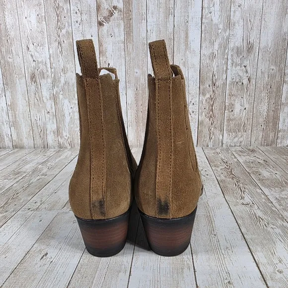 Thursday Boot Co. Suede Chelsea Boots Heeled Ankle Brown Size 8