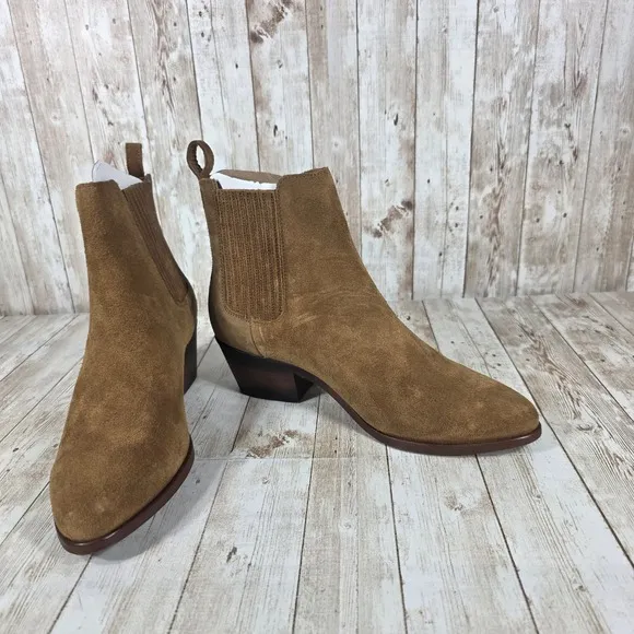 Thursday Boot Co. Suede Chelsea Boots Heeled Ankle Brown Size 8