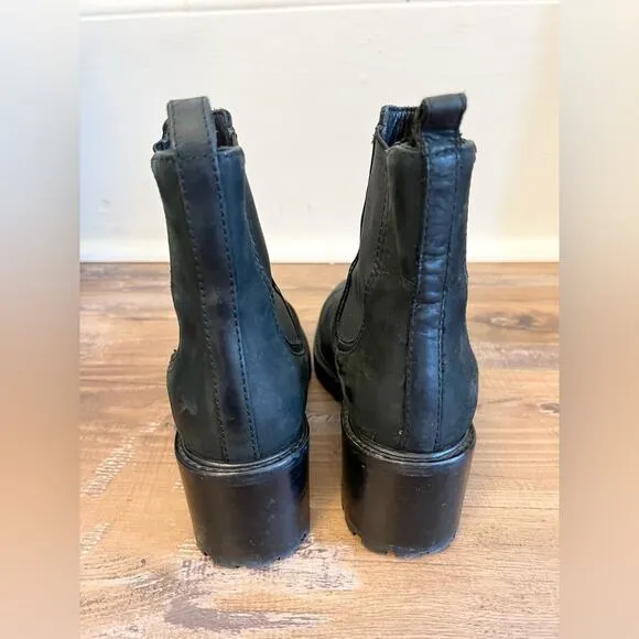 Thursday Boot Company Black Matte Chelsea Knockout Chunky Heel Leather Boots 6