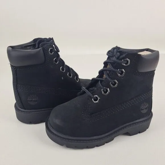 Timberland 6 IN Classic Waterproof Toddler Boots Black Nubuck Sz 5