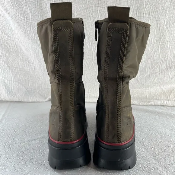 Timberland Malynn Waterproof Cold Weather Leather Boots Women 9.5 Chunky Zip Up