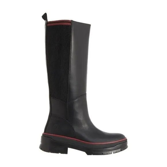 TIMBERLAND Malynn Waterproof Tall Black Leather Zip Boots Women's Size 7 NIB