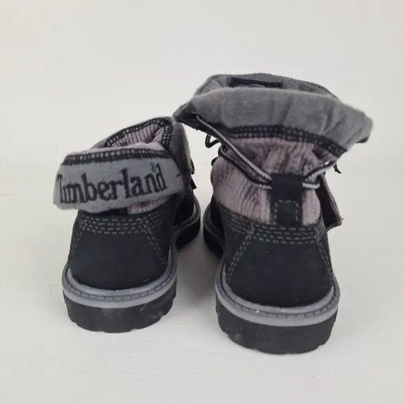 Timberland Roll Top Thetmal TODDLER Boots Waterproof Black Leather