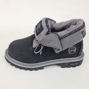 Timberland Roll Top Thetmal TODDLER Boots Waterproof Black Leather