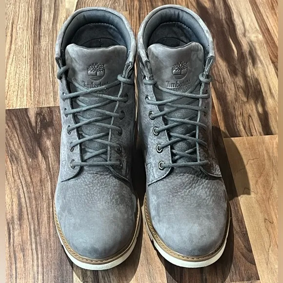 Timberland Women's Bramhall Boot Waterproof Lace Up Chukka Gray Nubuck