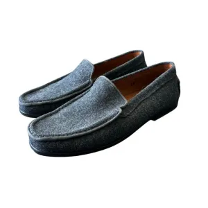 Tod’s Loafers Gray Wool Mens Size 38