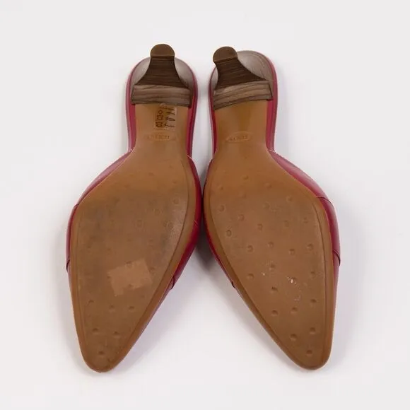 Tod’s Red Leather Mules heeled sandals size 7.5
