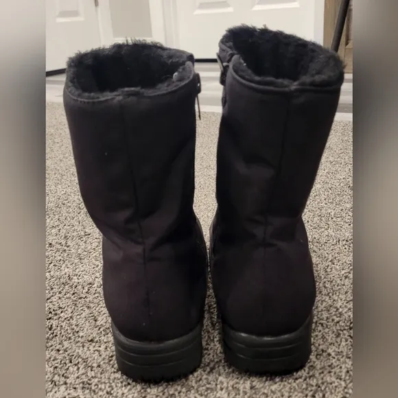 TOE WARMERS BOOTS WOMEN'S SIZE 8 BLACK WATERPROOF BOOTS