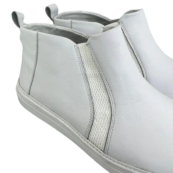 TOMS Leather Bryce Sneakers White Womens Size 11 Ortholite Pull On Shoes Casual