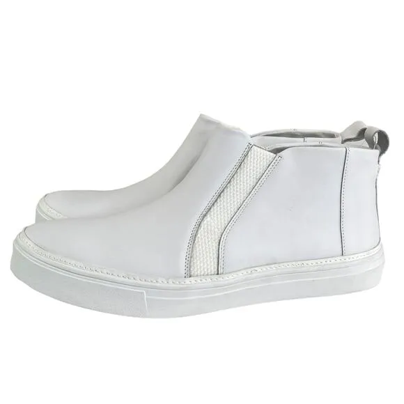 TOMS Leather Bryce Sneakers White Womens Size 11 Ortholite Pull On Shoes Casual