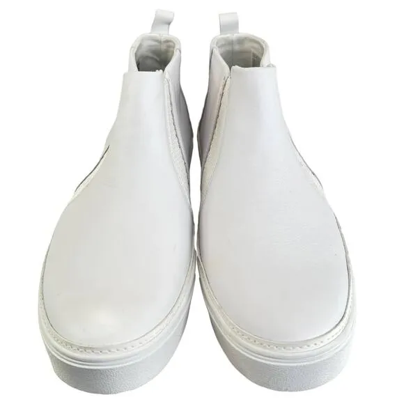 TOMS Leather Bryce Sneakers White Womens Size 11 Ortholite Pull On Shoes Casual