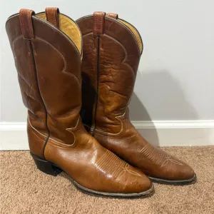 TONY LAMA 5084 BROWN USA VINTAGE WESTERN COWBOY BOOTS SIZE 12 B