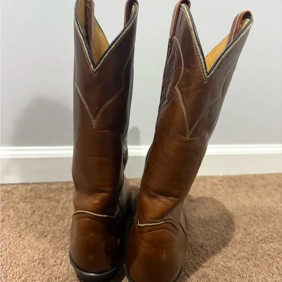 TONY LAMA 5084 BROWN USA VINTAGE WESTERN COWBOY BOOTS SIZE 12 B