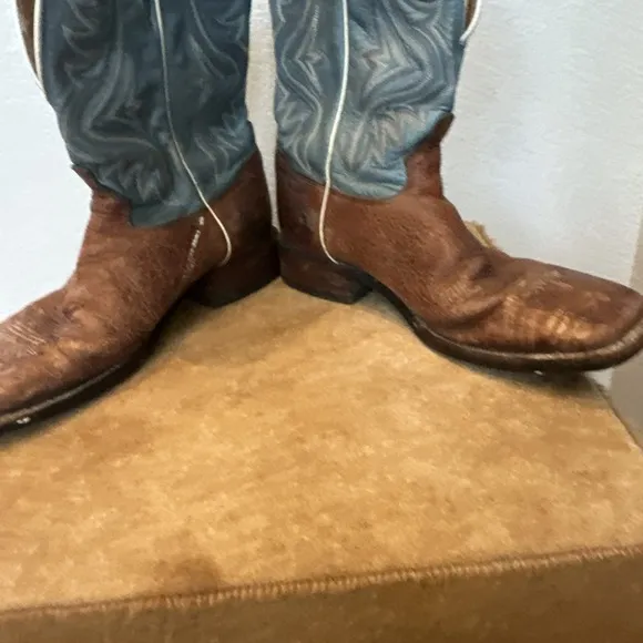 Tony Lama Mens Bison MADE IN USA Cowboy Western Boots 7955 size 10.5