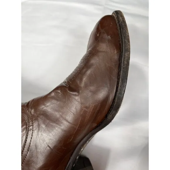 Tony Lama Mens Brown Leather Western Cowboy Boots Size 10 SKU 7359