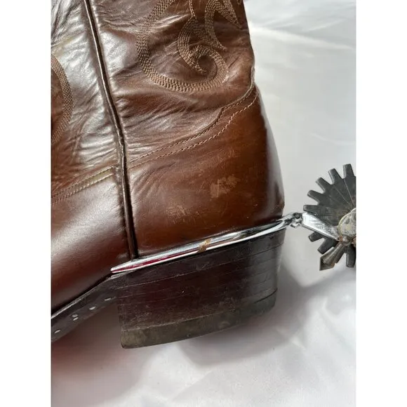 Tony Lama Mens Brown Leather Western Cowboy Boots Size 10 SKU 7359