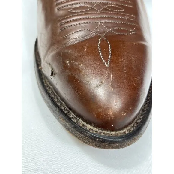 Tony Lama Mens Brown Leather Western Cowboy Boots Size 10 SKU 7359