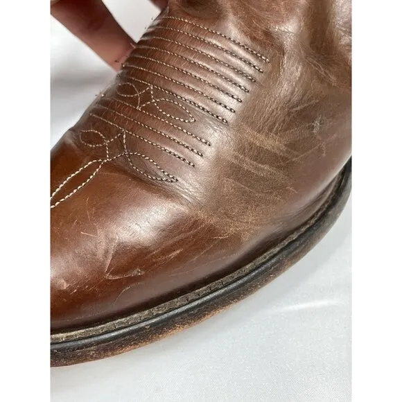 Tony Lama Mens Brown Leather Western Cowboy Boots Size 10 SKU 7359