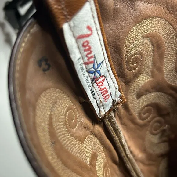 Tony Lama Mens Size 10 D Ostrich Boots Brown Round Toe
