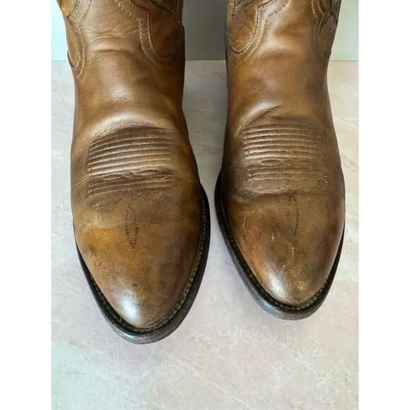 Tony Lama men’s cowboy boots 8.5 patina brown leather western pointed toe boot