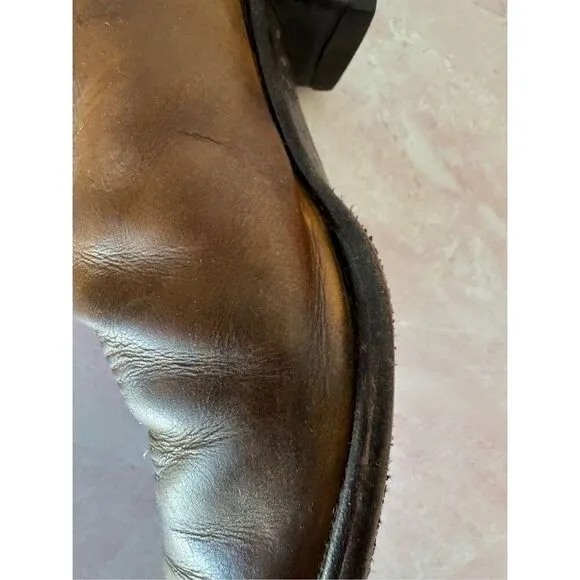 Tony Lama men’s cowboy boots 8.5 patina brown leather western pointed toe boot