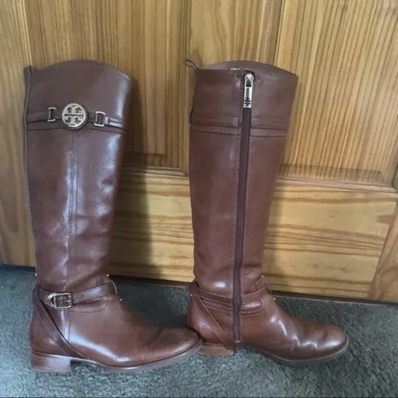 Tory Burch Boots Riding Almond Calista