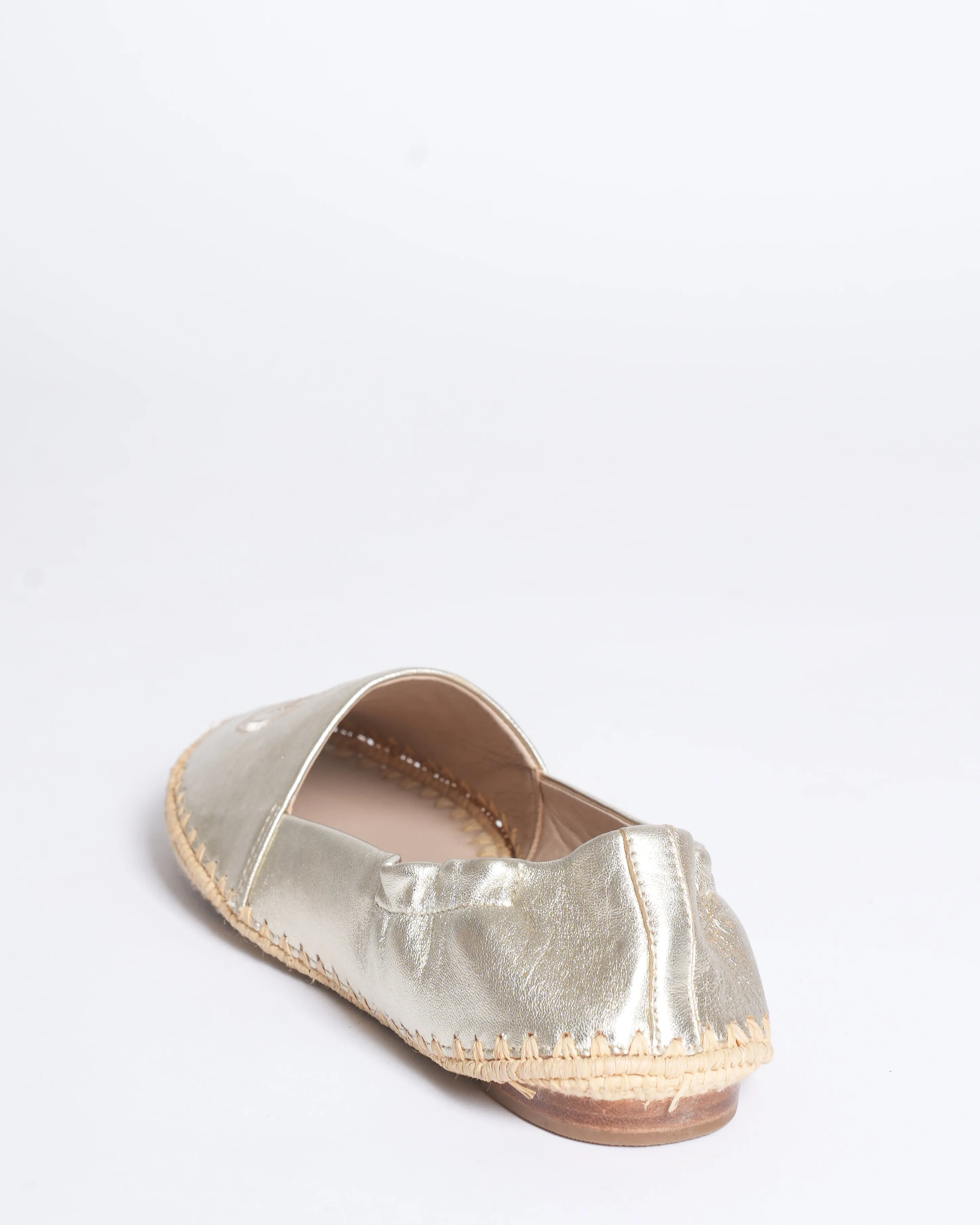 Tory Burch Darien Metallic Leather Espadrille Loafers