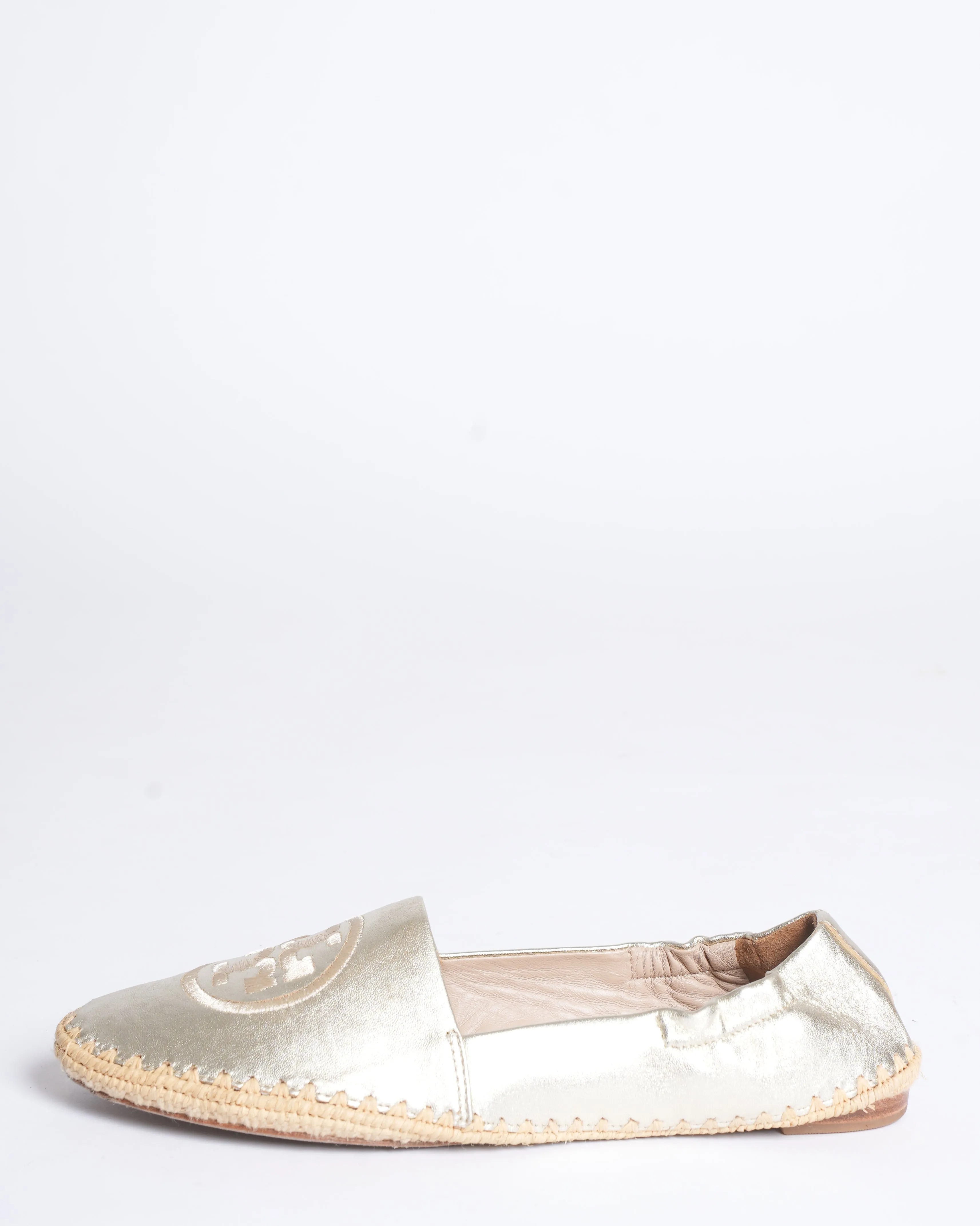 Tory Burch Darien Metallic Leather Espadrille Loafers