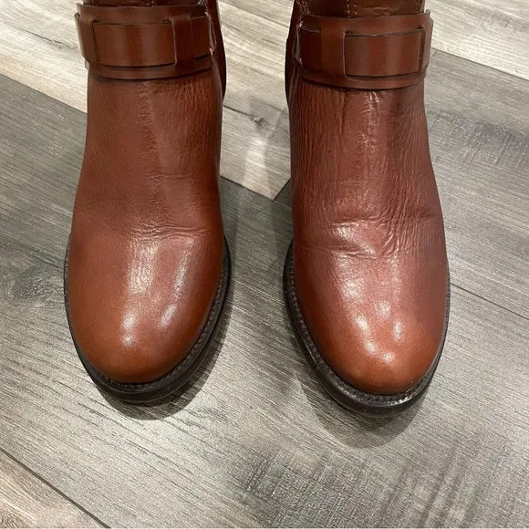Tory Burch Derby Riding Boots Almond Brown 6.5
