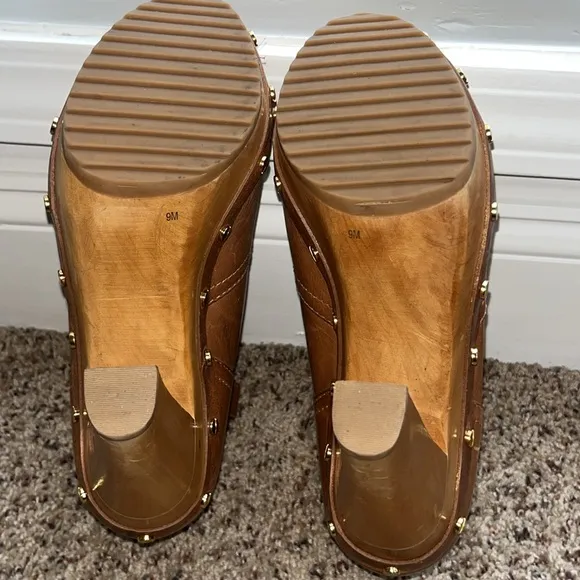 TORY BURCH Ginevra Boots Brown Leather Boho Platform Studded Ankle Bootie