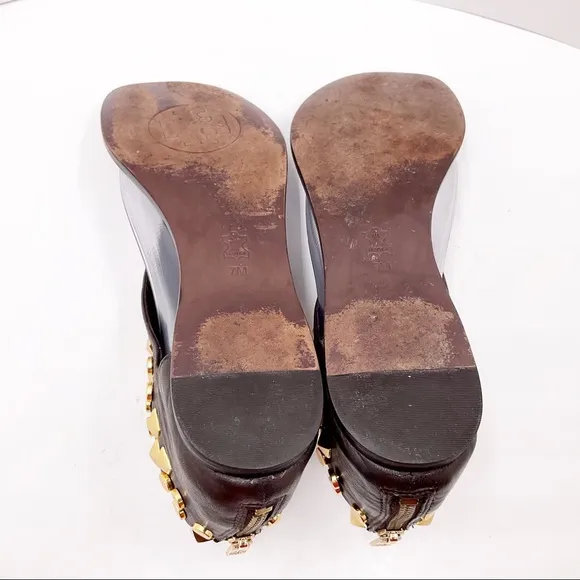 {Tory Burch} Gold Studded Sandals