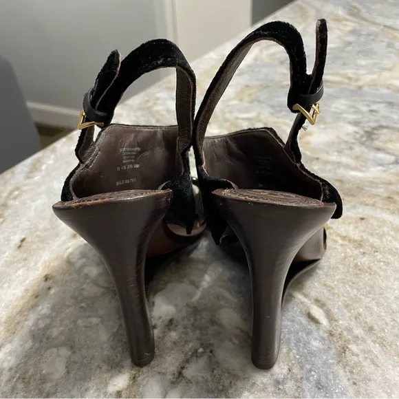 Tory Burch Kingsbridge Black Velvet Studded Wedge Sandals