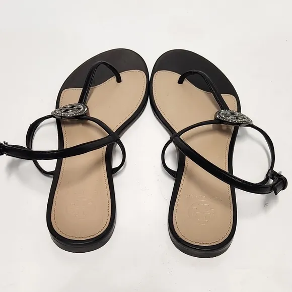 Tory Burch Liana Medallion-Accent Leather sandals