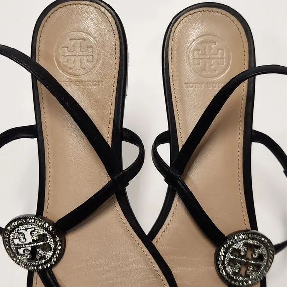 Tory Burch Liana Medallion-Accent Leather sandals