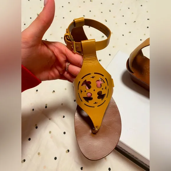 Tory Burch Miller tan wedge sandals