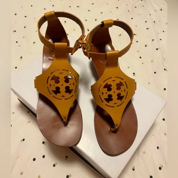 Tory Burch Miller tan wedge sandals
