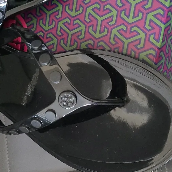Tory Burch Perfect Black Minimalist Studded Jelly Sandals - Size 11