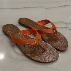 Tory Burch Sandals Size 6 Orange Leather