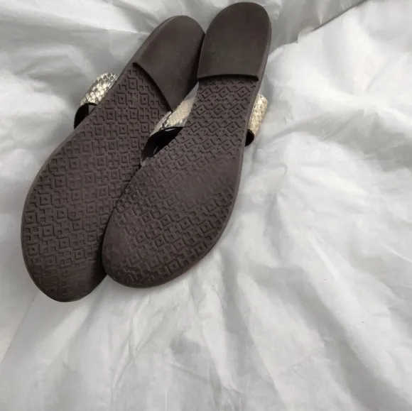 Tory Burch stamped snake printed leather Miller sandals size 8.5