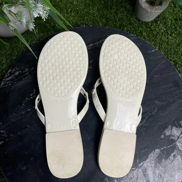 Tory Burch Studded Jelly Sandals White Size 10