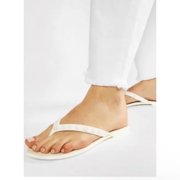 Tory Burch Studded Jelly Sandals White Size 10