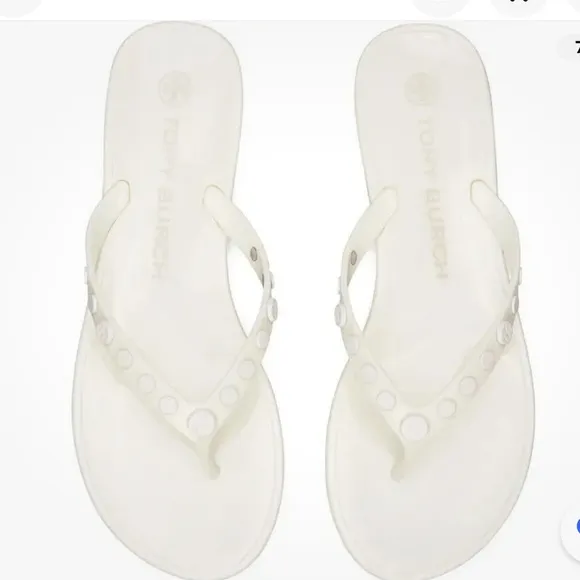 Tory Burch Studded Jelly Sandals White Size 10