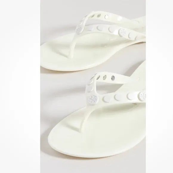 Tory Burch Studded Jelly Sandals White Size 10
