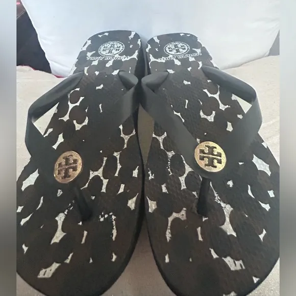Tory Burch ThandieSandals Black BrownPlatform, Women's size 8