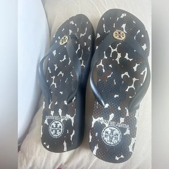 Tory Burch ThandieSandals Black BrownPlatform, Women's size 8