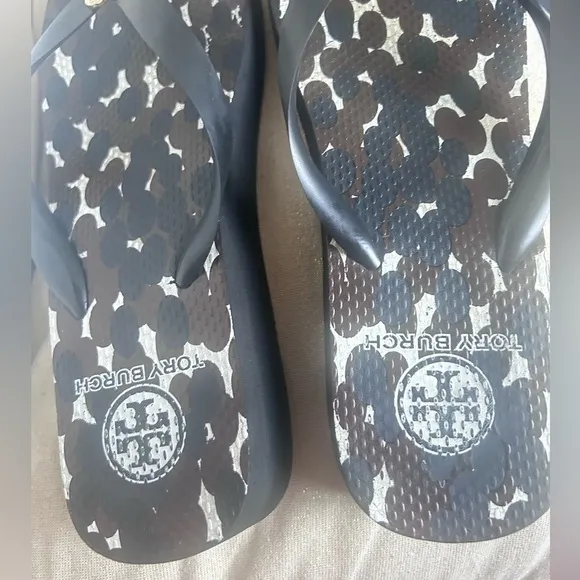 Tory Burch ThandieSandals Black BrownPlatform, Women's size 8