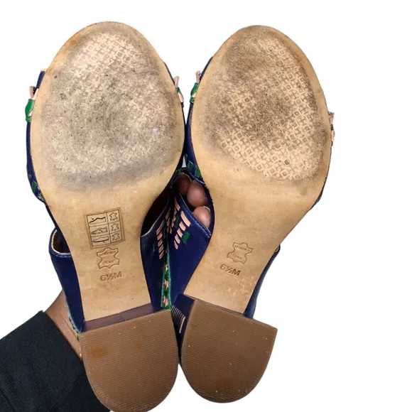 Tory Burch Topanga Leather Mule Sandals