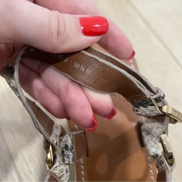 TORY BURCH Tracy Wedge Roccia Python Sandals Shoes Size 10.5