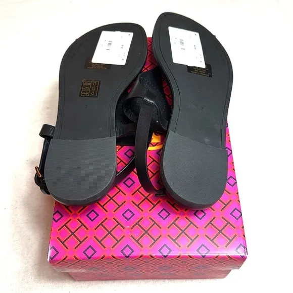 Tory BurchCapri Perfected Black Leather Women's Sandals.